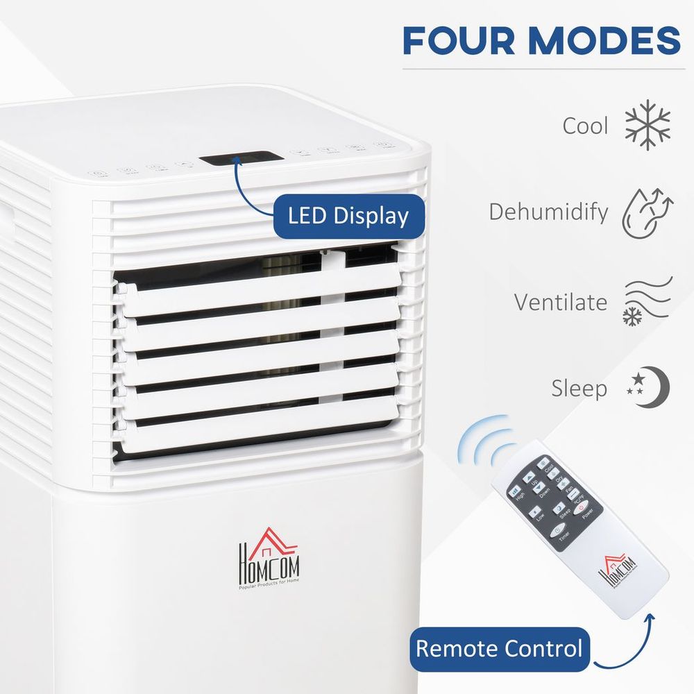 HOMCOM 9000 BTU Portable Air Conditioner 4 Modes LED Display Timer Home Office