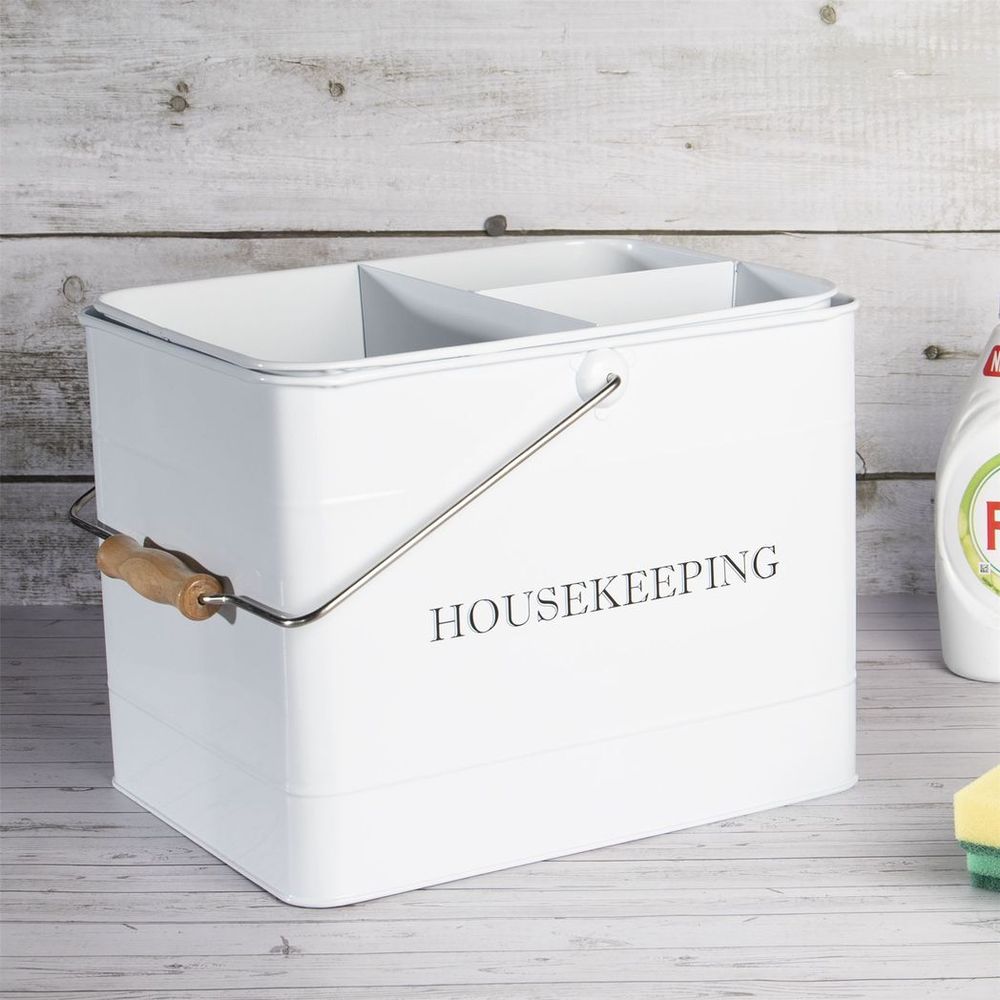 Vintage Housekeeping Cleaning Caddy White | M&W