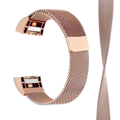 Aquarius Milanese Replacement Strap Band Compatible w/ Fitbit Charge2, Rose Gold