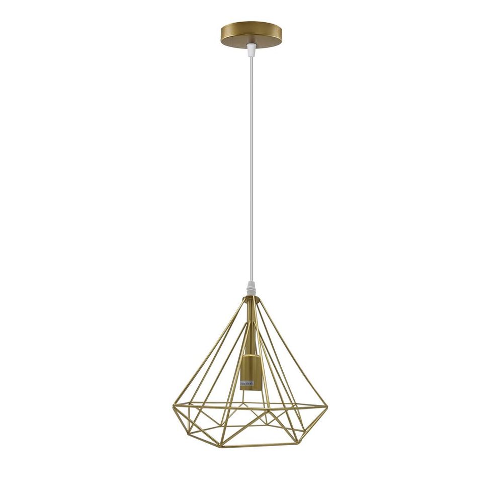 Gold Vintage Industrial E27 Ceiling Hanging Light Cage Shade Loft Style Metal Ceiling Pendant Lamp