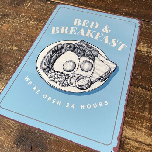 Vintage Metal Sign - Bed And Breakfast Sign