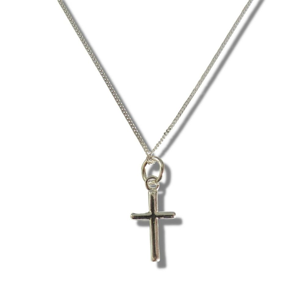 Girls Mini Cross Silver Necklace