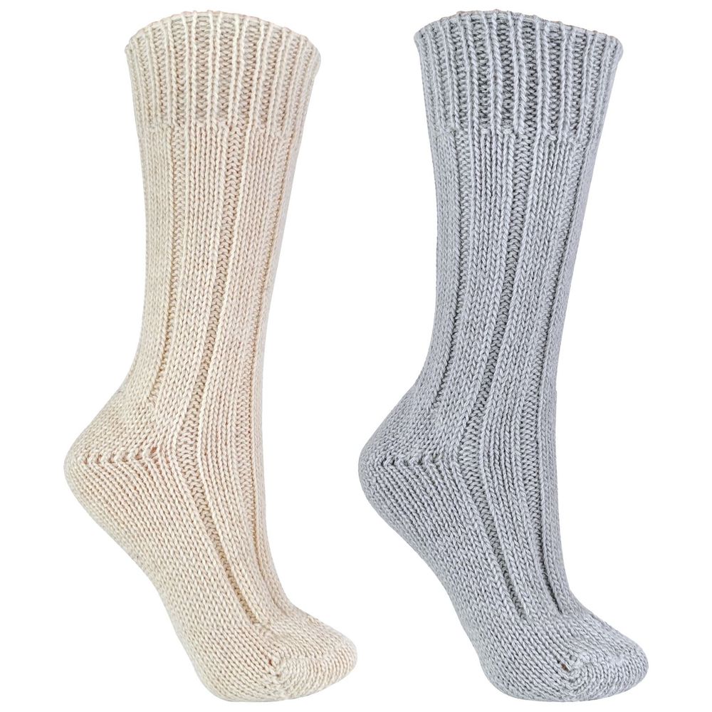 Ladies Cream 100% Pure Wool Bed Socks