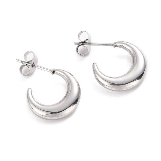 Moon Hoop Earrings