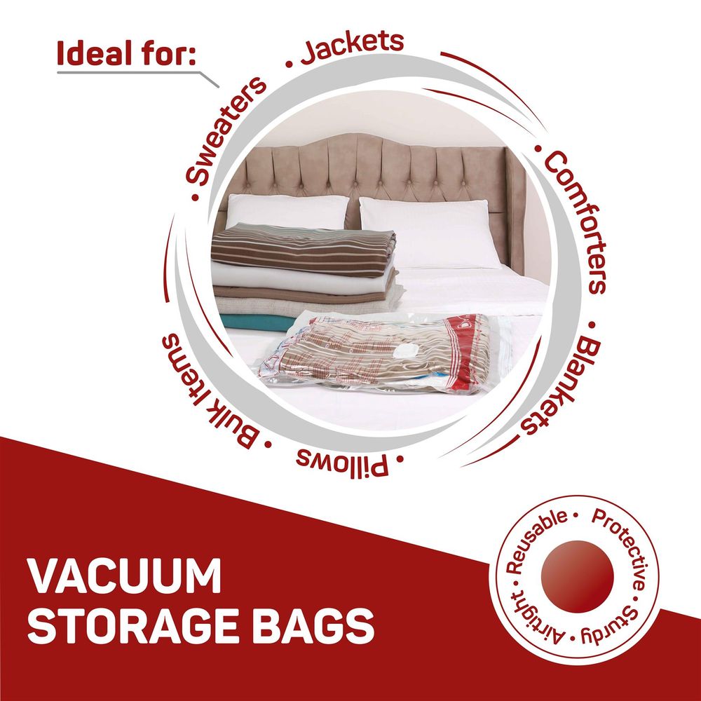 Premium Reusable Vacuum Storage Bags (Pack of 3)