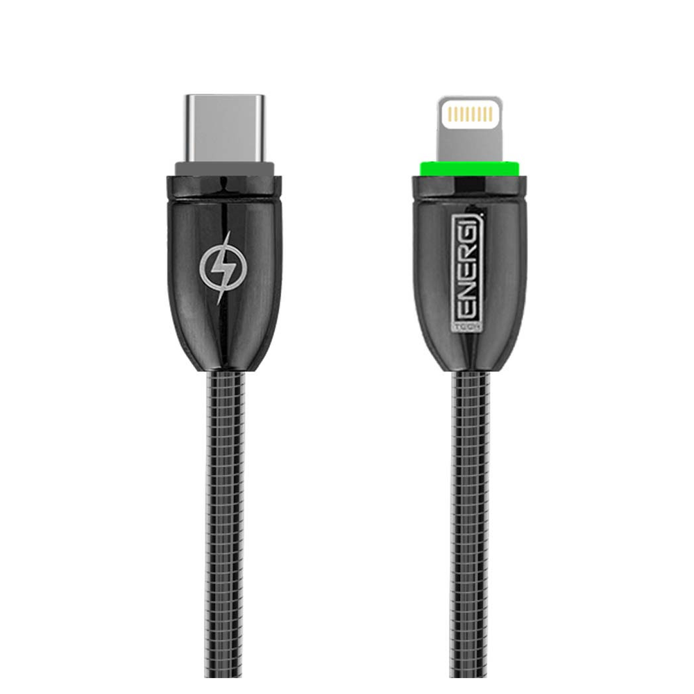 Tech Energi Apple PD USB-C to MFi Lightning 8-Pin Cable (Up to 60W) - 1.2 Metre - Black