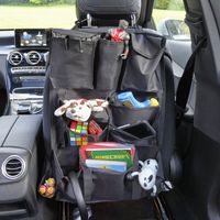 1 & 2 Deluxe Multi Pocket Hanging Car Back Seat Pouch Storage Organiser - Black