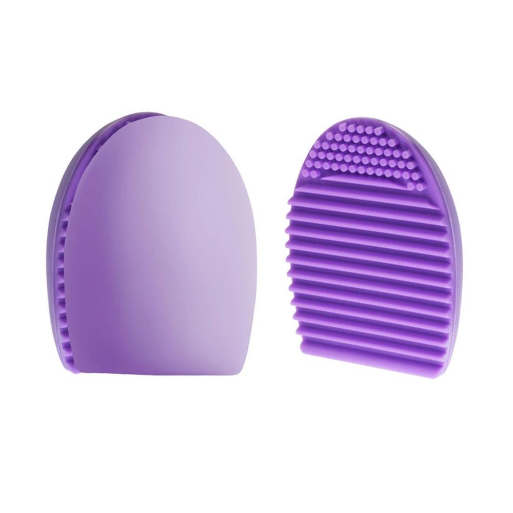 Silicone Egg Sponge Scrubber Make-Up Brush Cleaner - Pink/Purple[Purple]