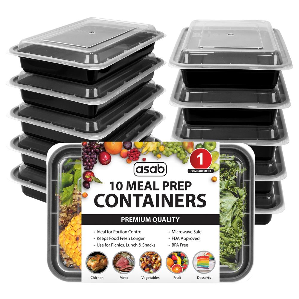 1x Meal Prep Container No-Partition 10PK