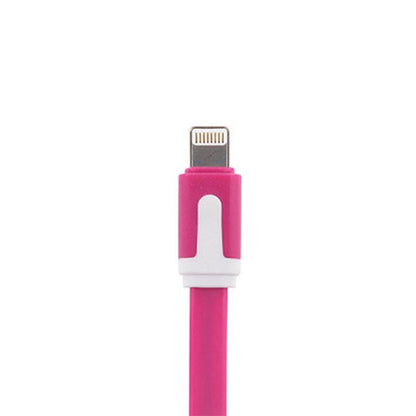 GVC 1 Metre Strong Tangle Free Flat Micro USB Cable for Sync & Charge, Hot Pink