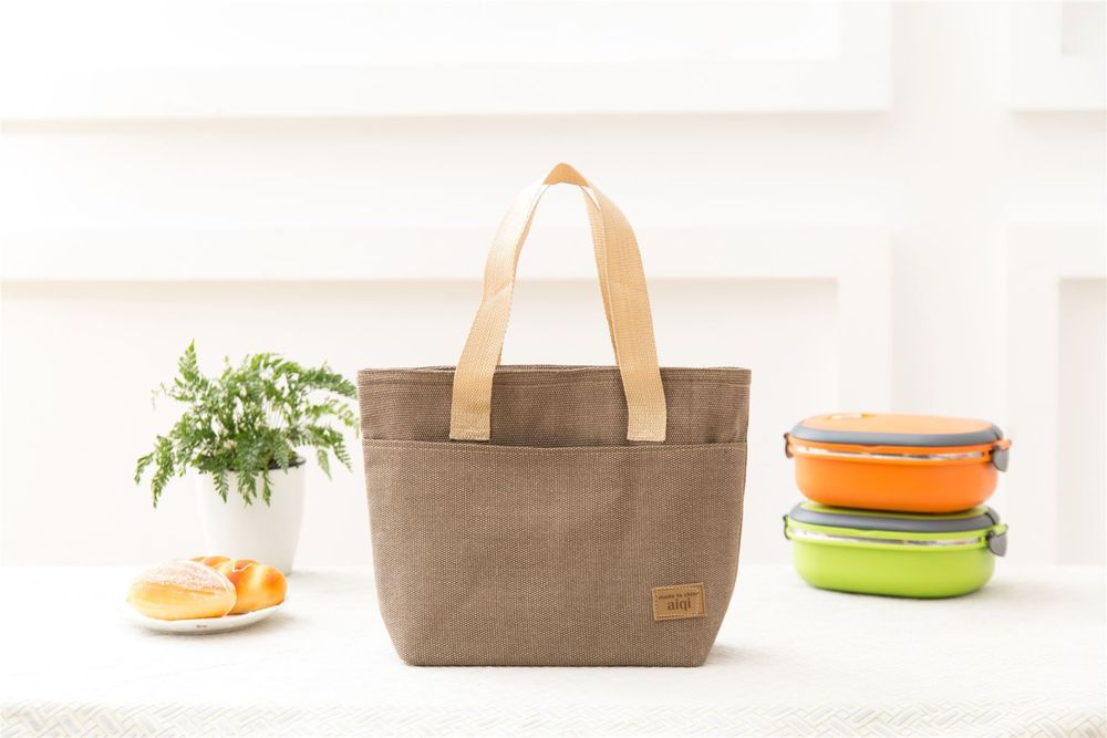 Insulated Tote Canvas Thermal Lunch Bag for Work School Office