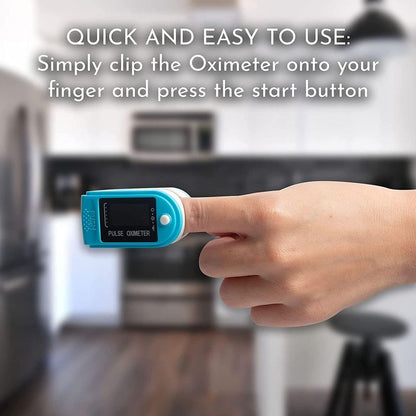 Aquarius Blue Finger Pulse Oximeter Version 2 - Oxygen Saturation Monitor