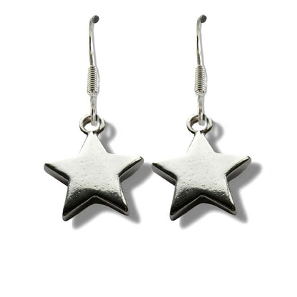 Star Drop Earrings Silver