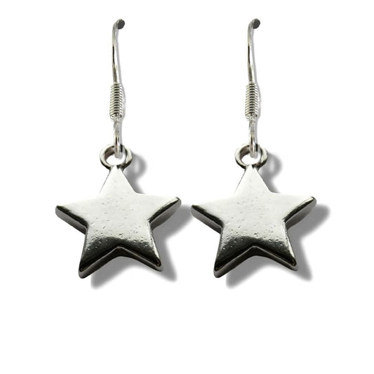 Star Drop Earrings Silver