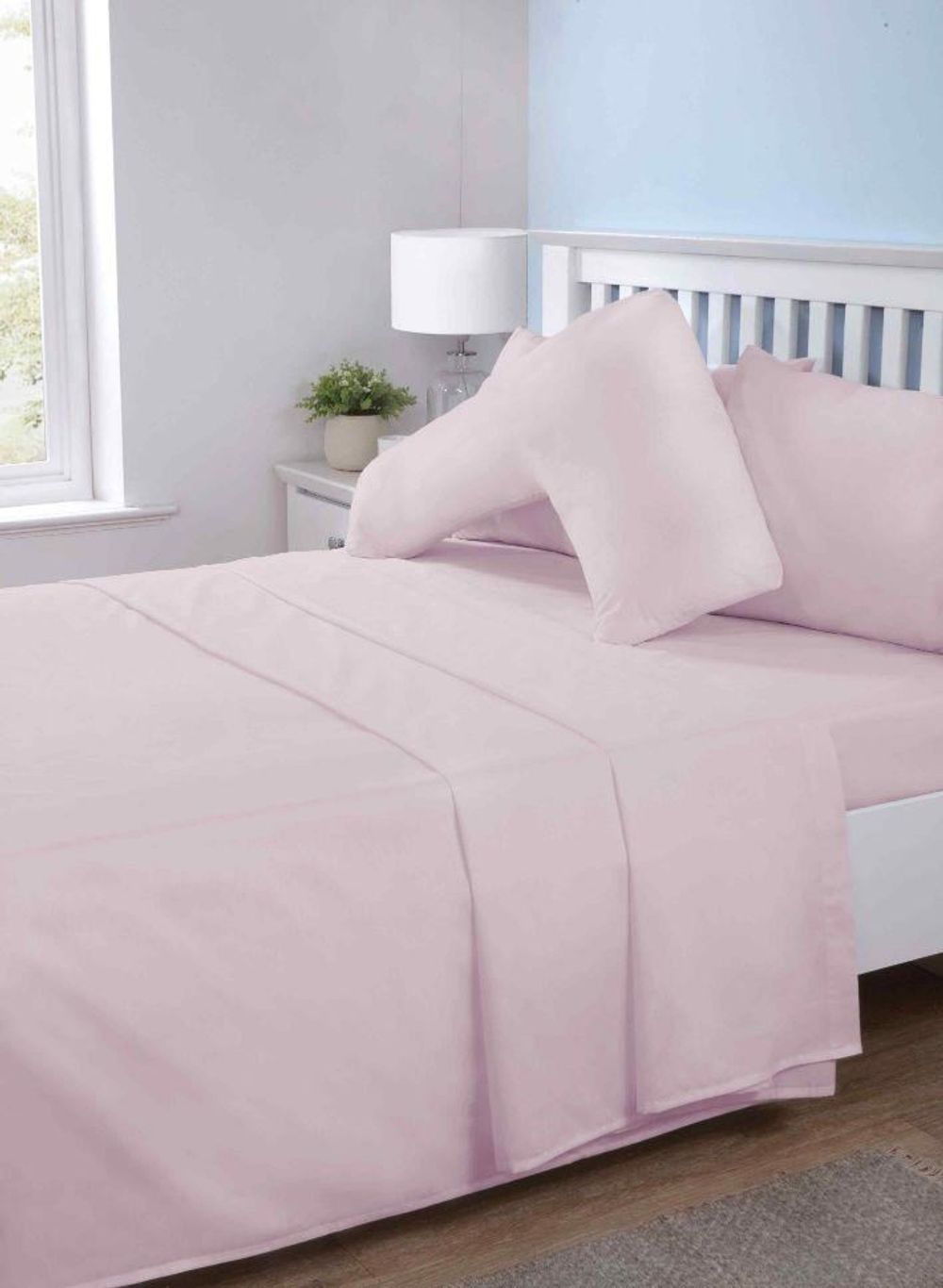 Opus Plain Dyed Fitted Sheets-Single-Pastel Pink