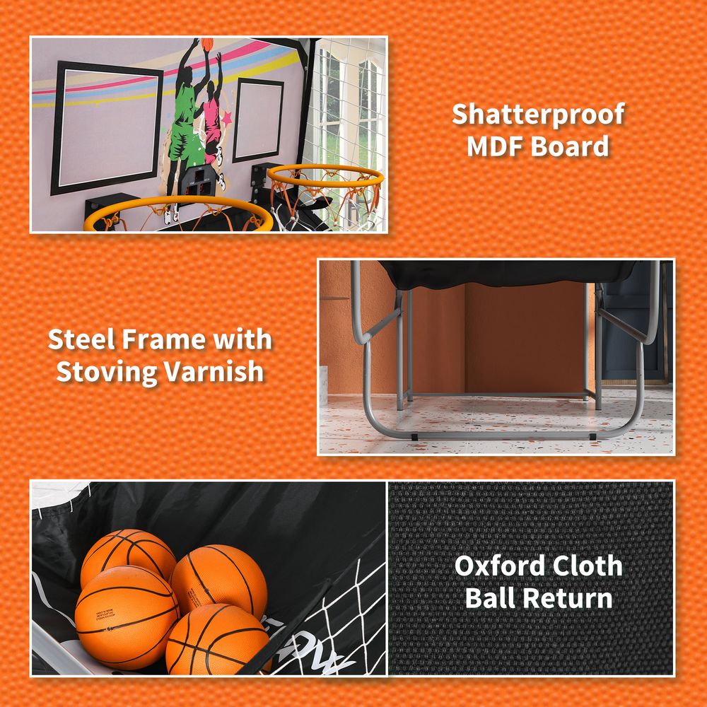 SPORTNOW Basketball Arcade Game with Double Hoops and Electronic Scorer