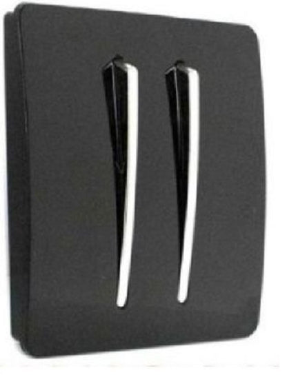 Modern Gloss Black & Chrome Light Switch (1/2/3/4 Gang  - 1/2 Way)