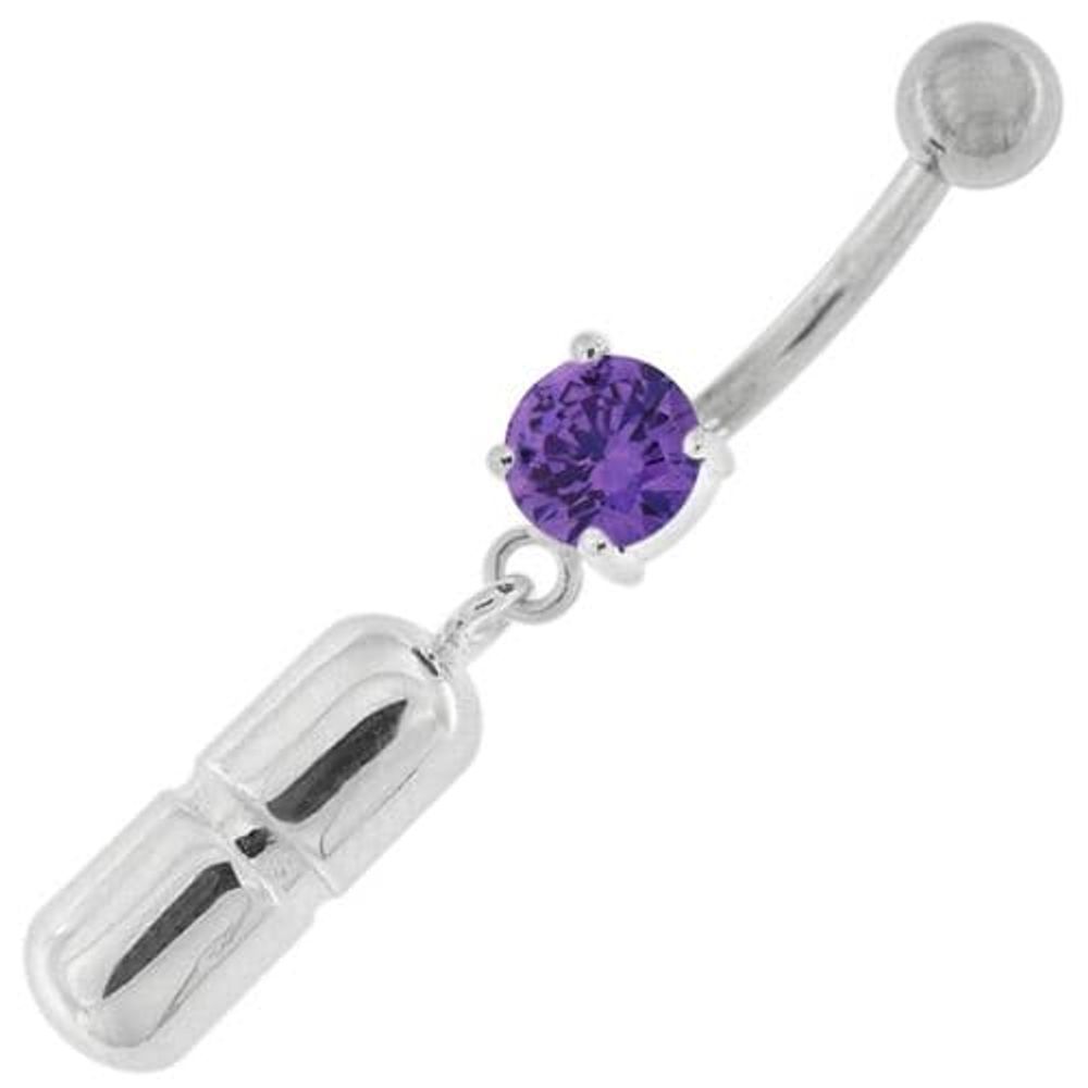 Dangling Capsule Navel Belly Button Ring