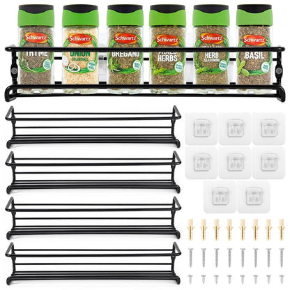 Spice Racks Organiser 1-6 Tiers Flexible Wall Mounted Hanging Spice Rack