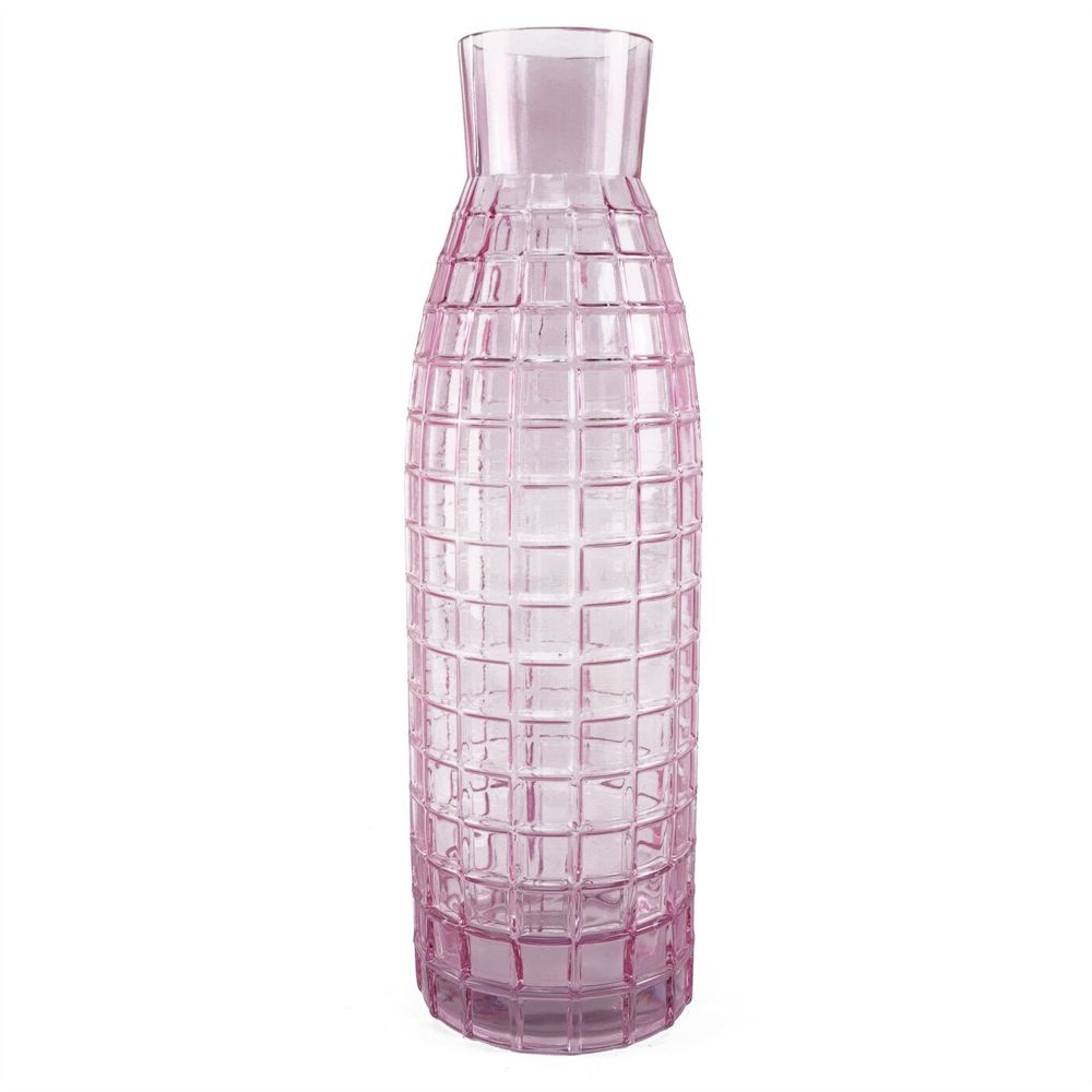 100cm Pink Lily and Fern Display Glass Vase