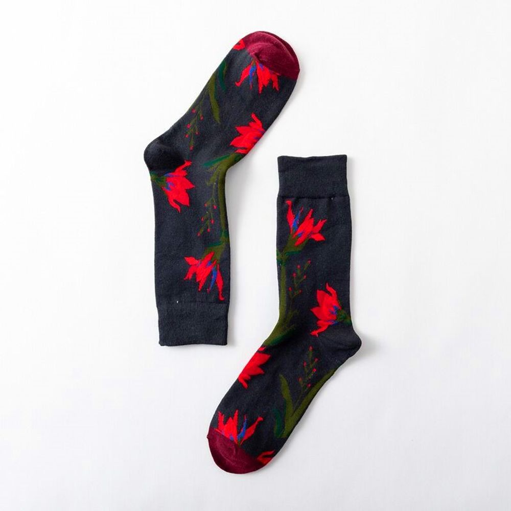 1 Pair Women Socks Cartoon Dog Octopus Flower Plant Kawaii Funny Casual Female Cotton Sock Hosiery Streetwear Harajuku Crew Sock