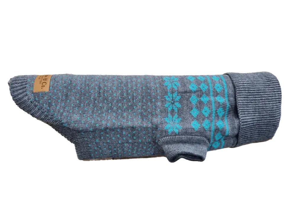 The Bailey Fair Isle - Teal on Grey