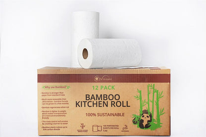 VINSANI BAMBOO KITCHEN ROLL - 12 PACK