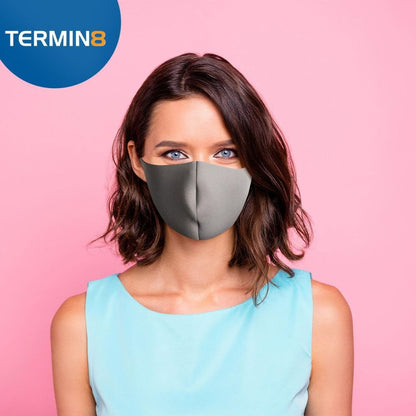 Termin8 Lightweight Breathable Reusable Face Mask for Adults Grey