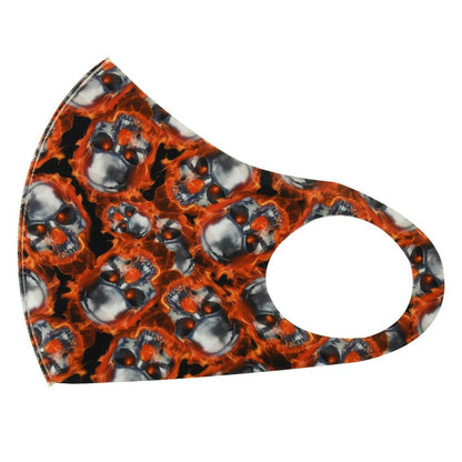 Reusable Mens Face Mask PMS-755036 AS-05404 ORANGE SKULLS