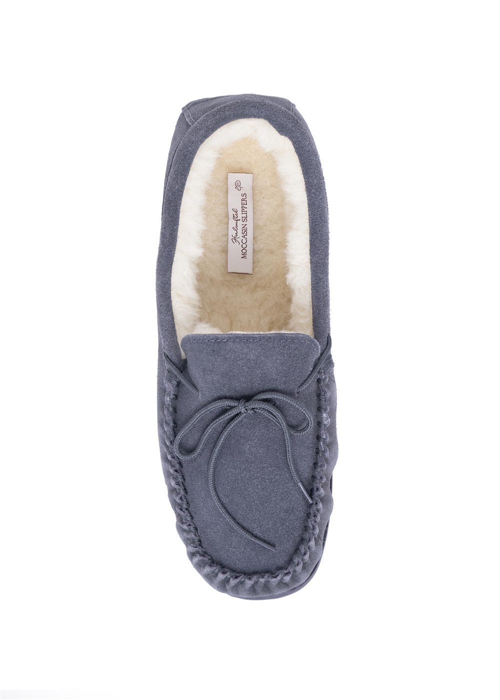 Nordvek Womens Sheepskin Suede Moccasin Slippers With Rubber Sole - 430-100