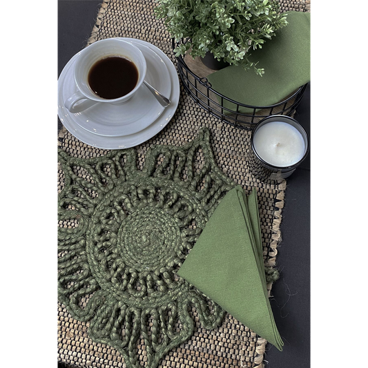 Severn Jute Star 36x36cm Olive Set of 2 Placemats