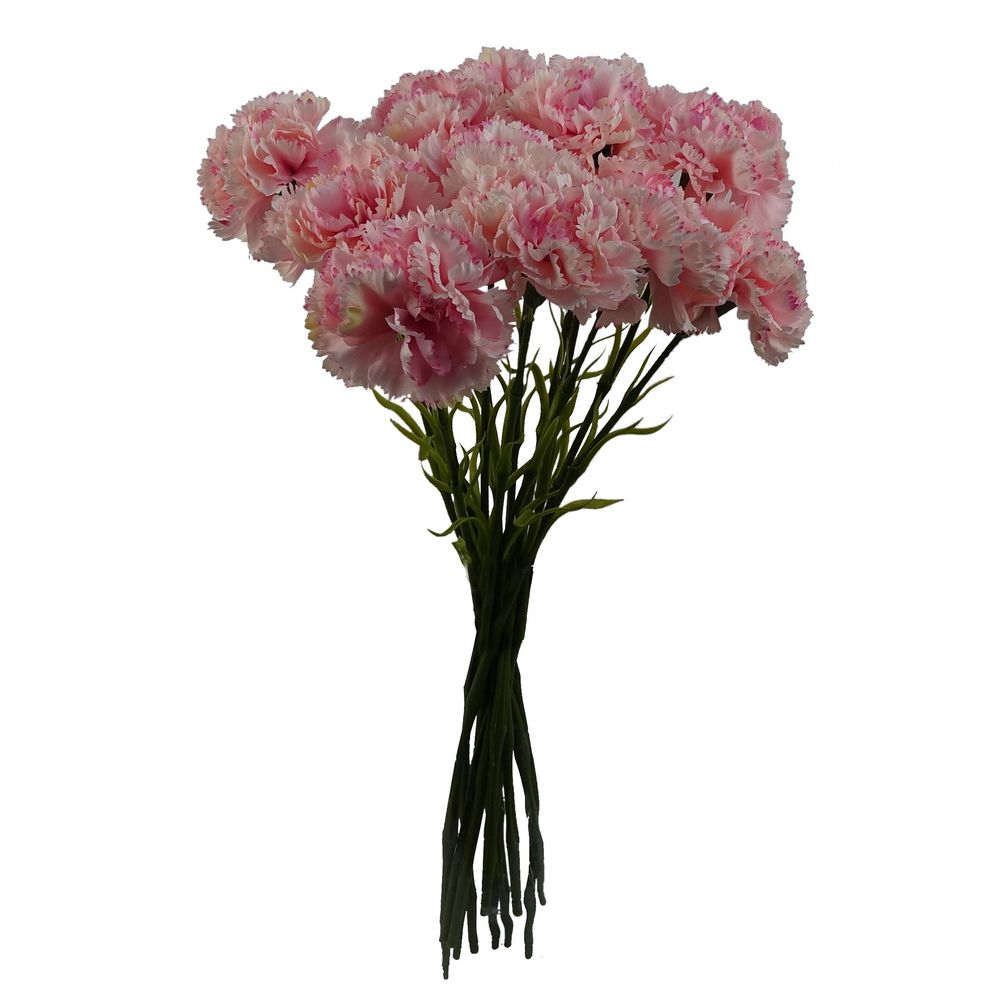 12 x Pink Carnation Artificial Flowers