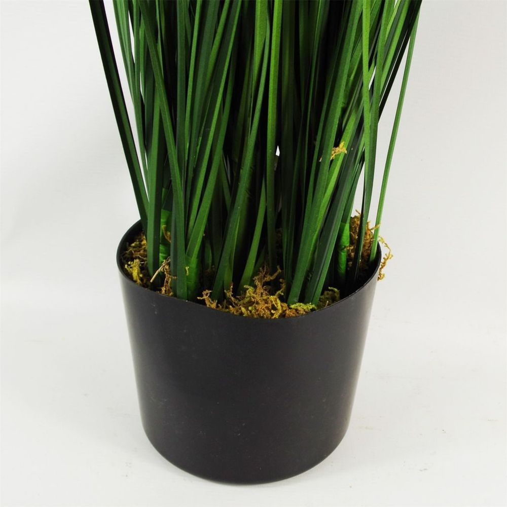 130cm Artificial Extra Large Grass Plant with Gold Metal Planter