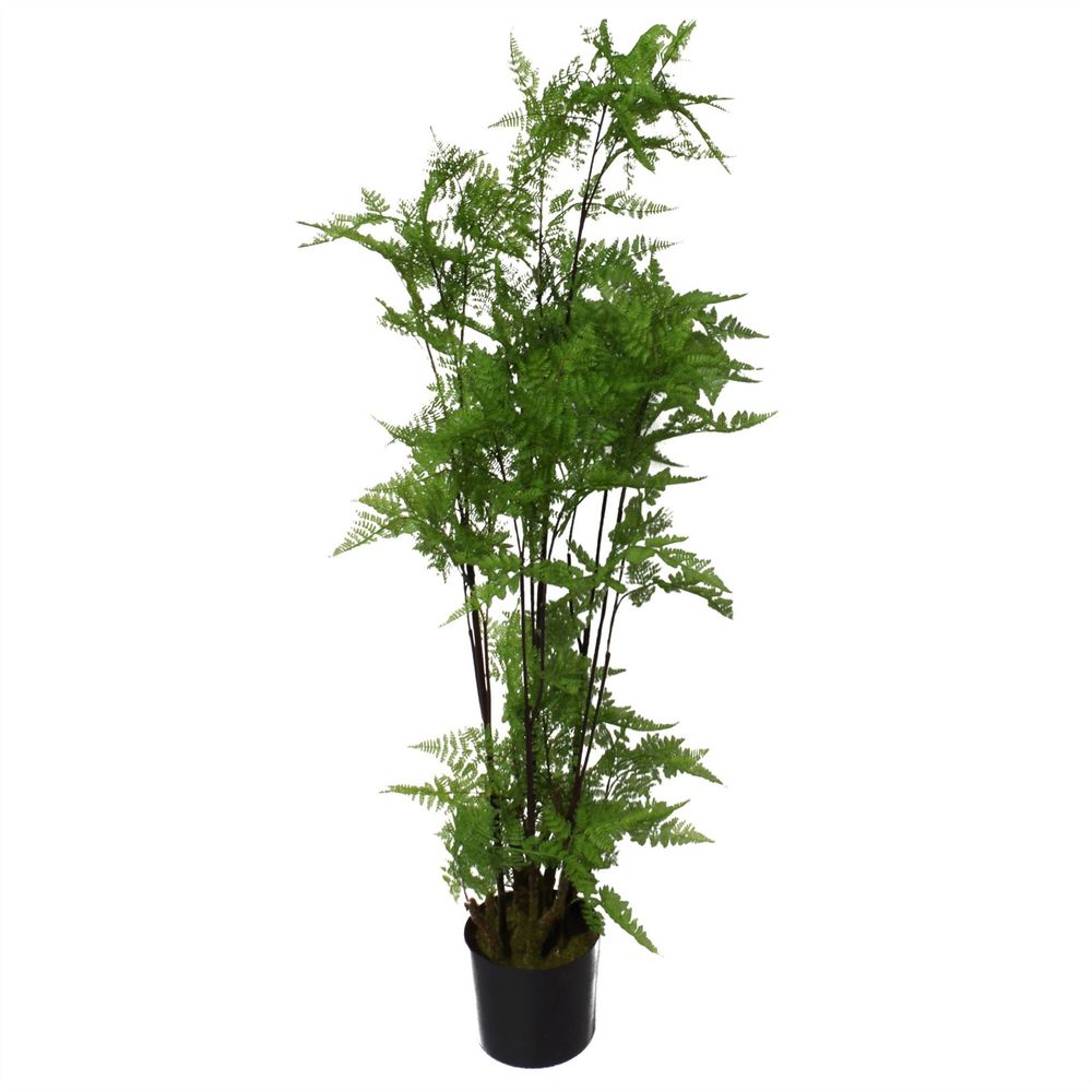 150cm Artificial Natural Moss Base Fern Foliage Plant with Silver Metal Plater