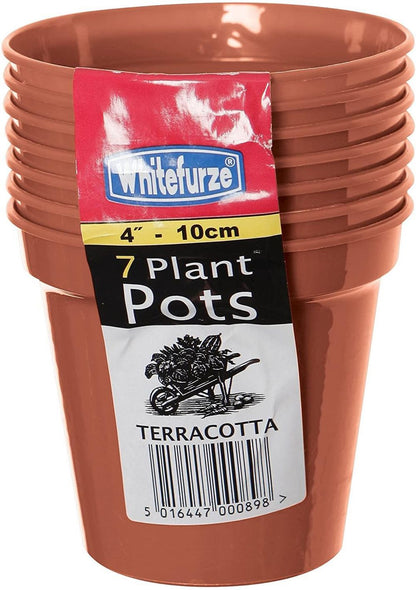 10cm Terracota Pots pack of 7