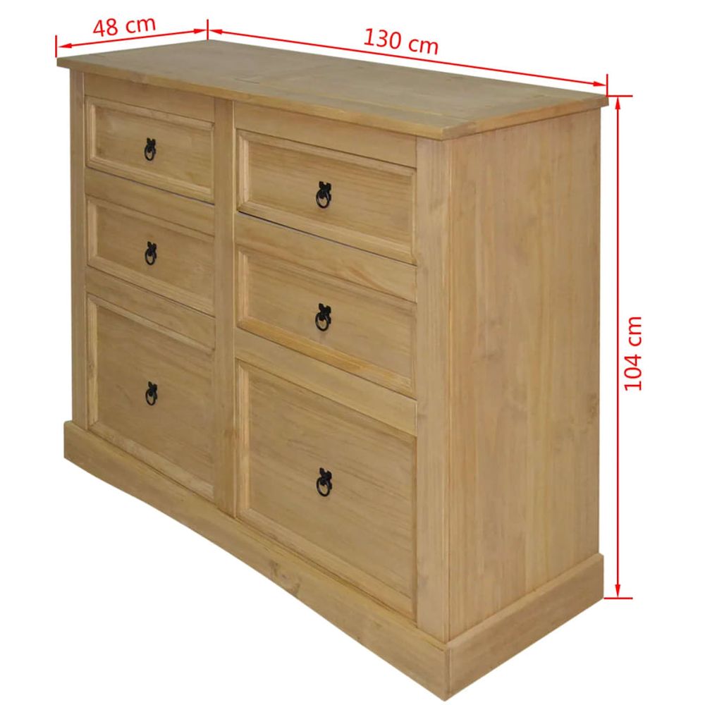 Sideboard Mexican Pine Corona Range 130x48x104 cm