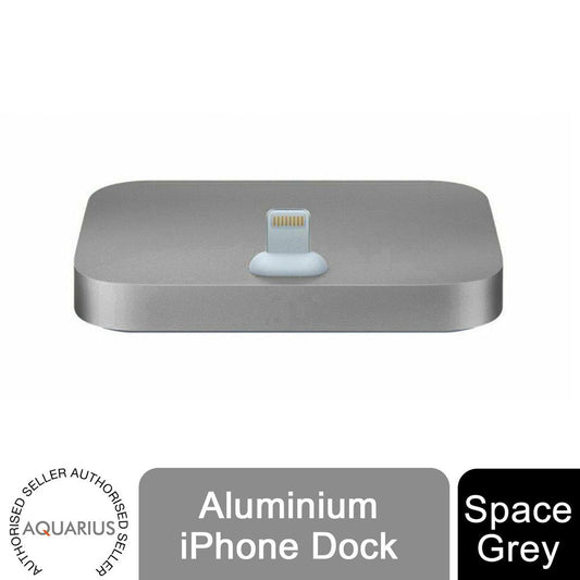 Aquarius Aluminium Phone Dock Compatible with Eight-Pin Devices, Space Grey