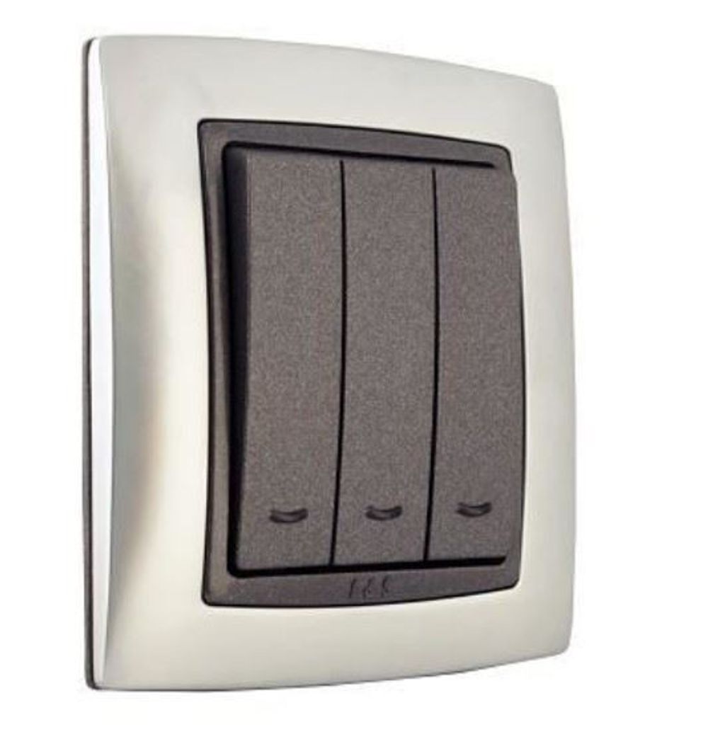 Y Black & Chrome Designer Light Switch 1/2/3 Gangs 2 Way