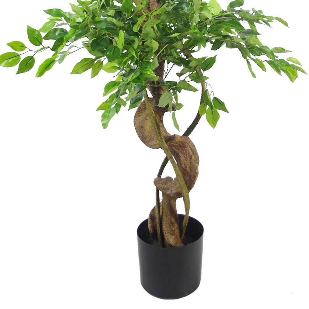 150cm Twisted Trunk Artificial Japanese Fruticosa Ficus Tree Silver Planter