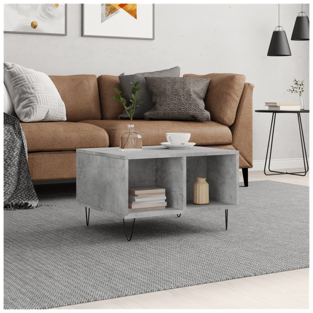 vidaXL Coffee Table Concrete Grey 60x50x36.5 cm Engineered Wood