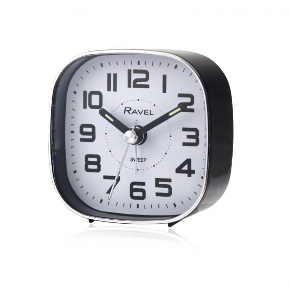 Ravel Petite Bedside Quartz Alarm Clock - Black RC038.3