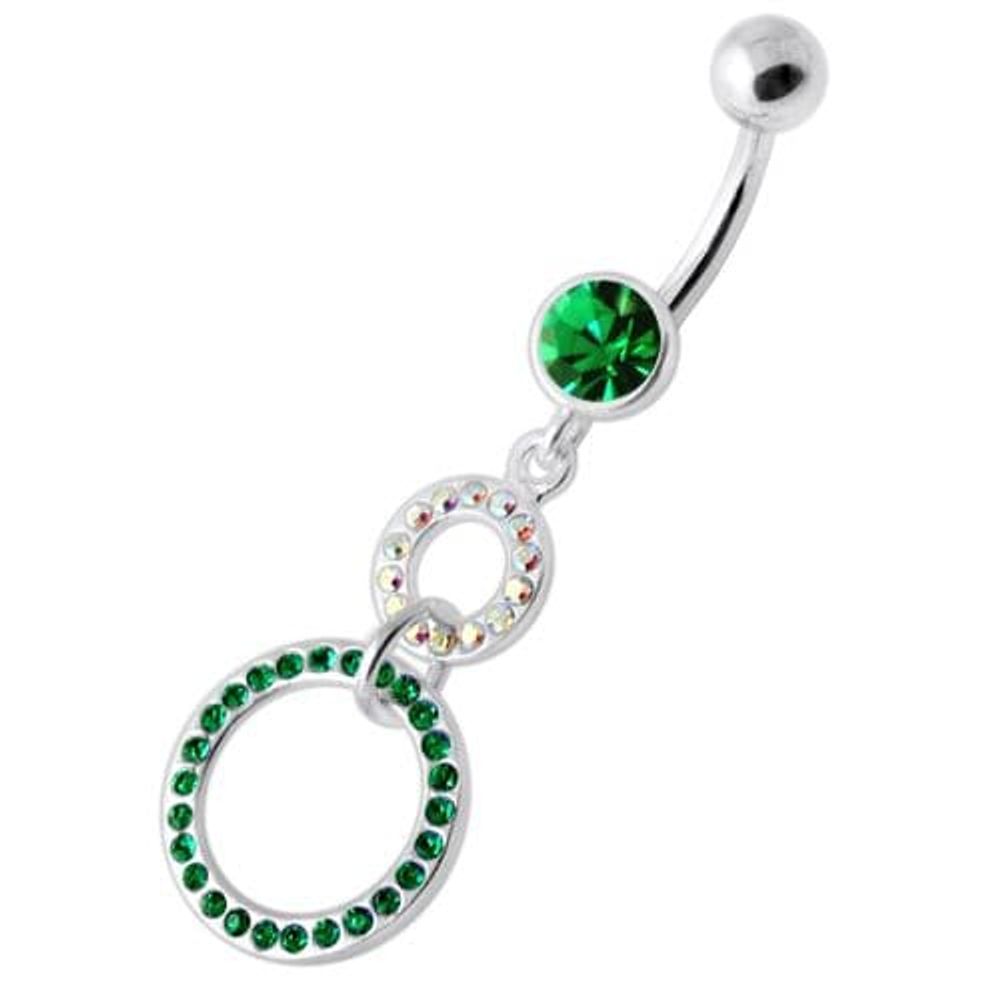 Dangling Jeweled Round Hangings Belly Bar