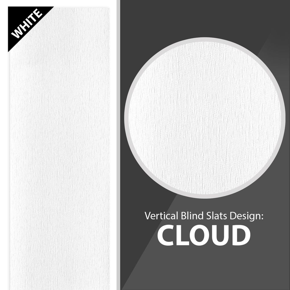 Vertical Blind Slats Replacement 89mm - Cloud White - 2400mm  (J826914A)