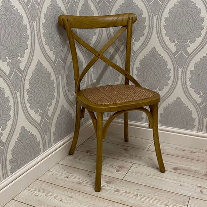 NATURAL FRENCH CROSS BACK CHAIR