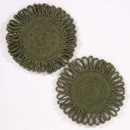 Thames Jute Star 36x36cm Olive Set of 2 Placemats