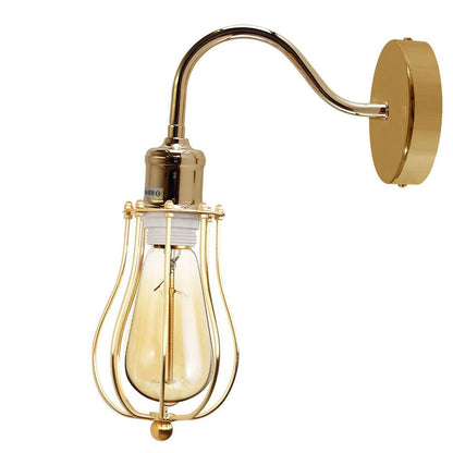 Modern Industrial Wall Mounted Light Indoor Rustic Sconce Lamp Fixture Metal Balloon Cage Shade