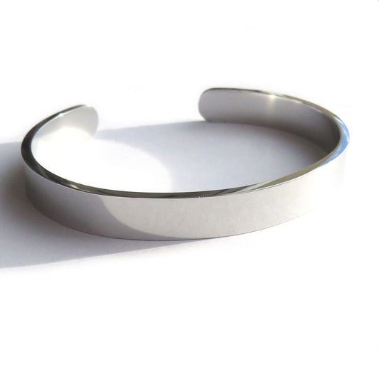 Men's Solid Stainless Steel Silver Bangle