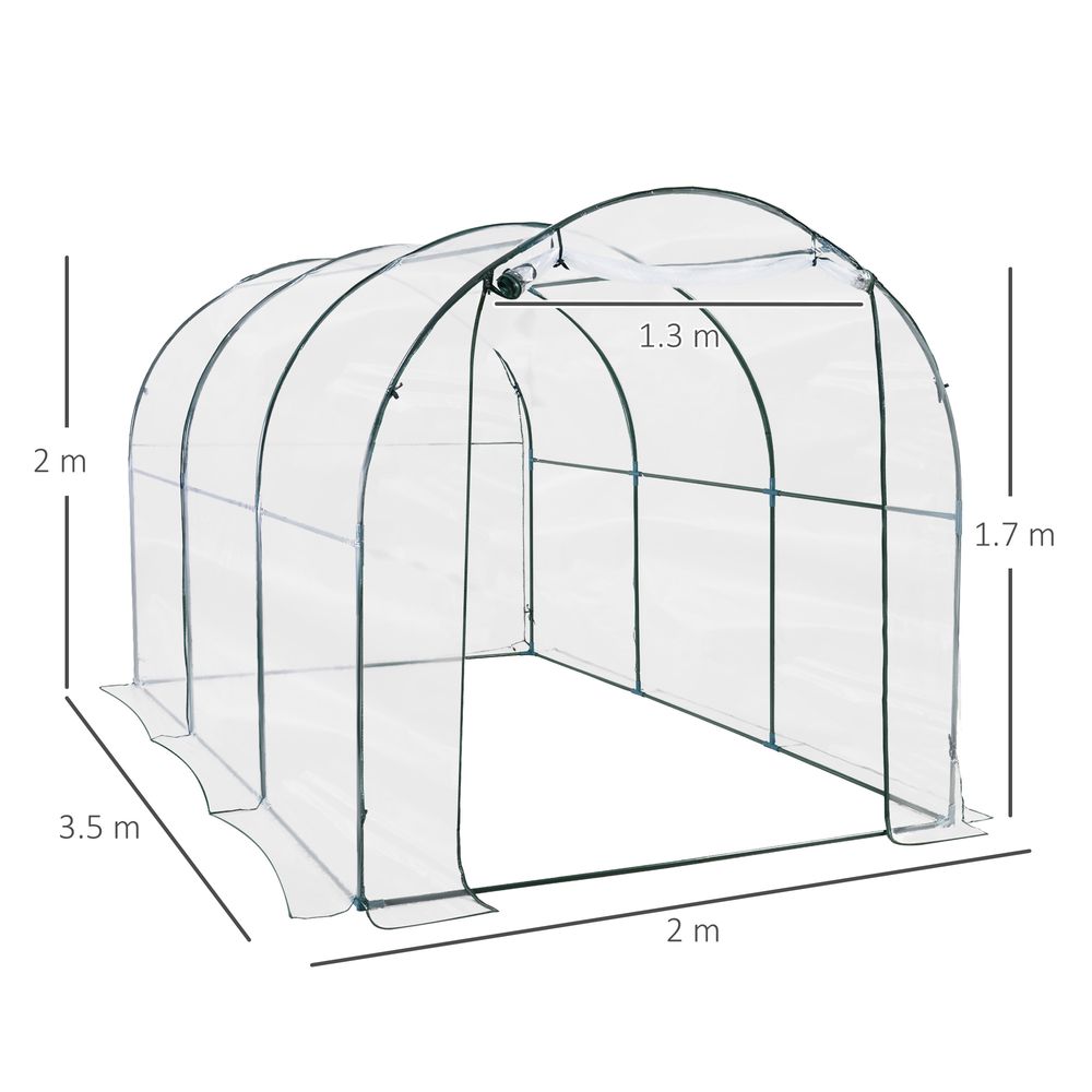 Walk in Transparent Greenhouse, Steel Frame