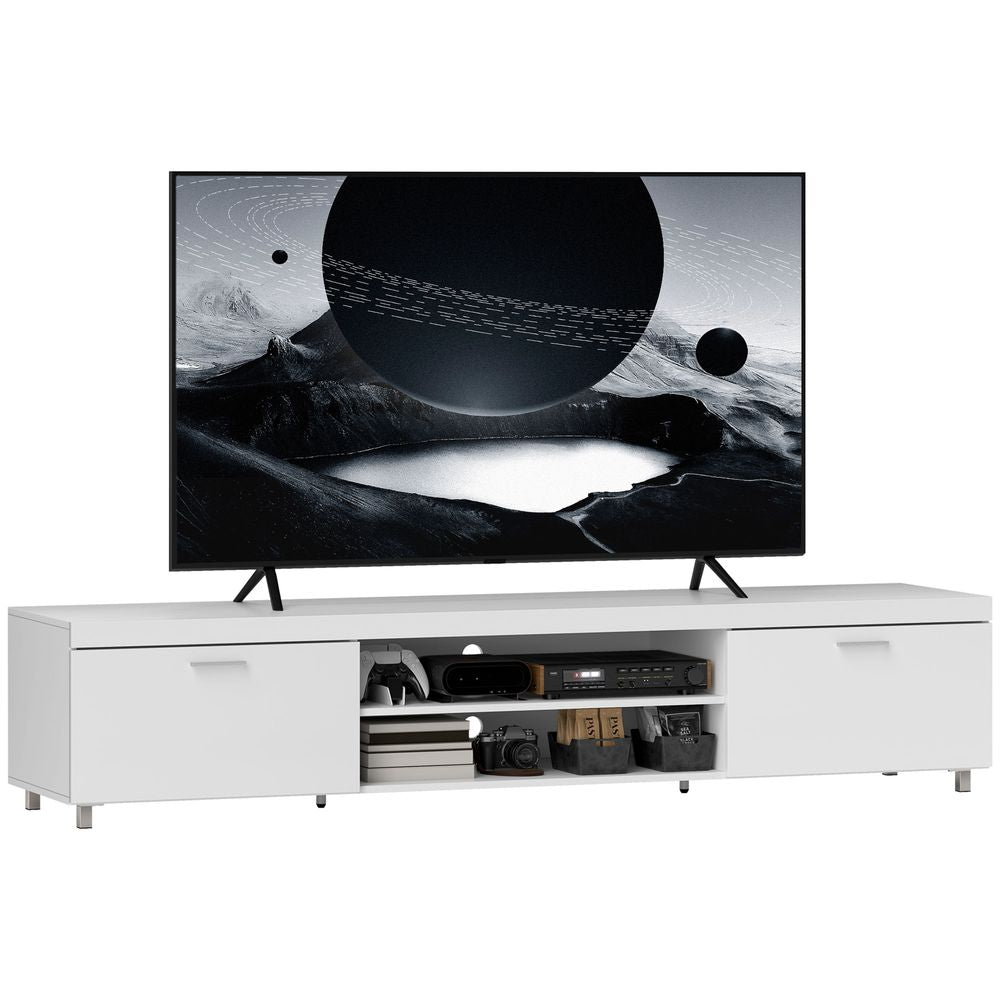 HOMCOM Modern Unit for TV w/ Cabinet Shelf for Living Room