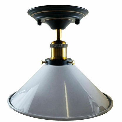 Vintage Industrial Metal Cone Shade Flush Mount Ceiling Light Indoor Fittings